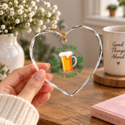 0 Irish 100 Beerish Funny Beer Lover Glass Ornament - Material: Heart Glass Ornament