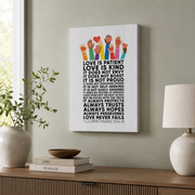 1 Corinthians 13 Love Is Patient Christian Wall Art, Inspirational Scripture Poster - Format: Stretched Canvas