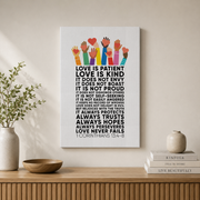 1 Corinthians 13 Love Is Patient Christian Wall Art, Inspirational Scripture Poster - Format: Stretched Canvas