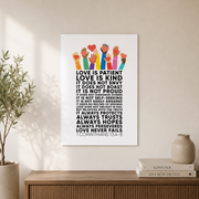 1 Corinthians 13 Love Is Patient Christian Wall Art, Inspirational Scripture Poster - Format: Unframed Paper Poster