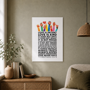 1 Corinthians 13 Love Is Patient Christian Wall Art, Inspirational Scripture Poster - Format: Unframed Paper Poster