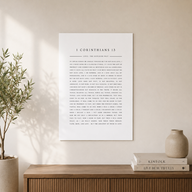 1 Corinthians 13 Love Is Patient Christian Wedding Wall Art Poster - Format: Unframed Paper Poster