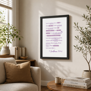 1 Corinthians 13 Purple Christian Wall Art, Love Is Patient Bible Verse Poster - Format: Black Framed Poster