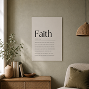 1 Peter 1:8-9 Faith Definition Christian Wall Art, Modern Scripture Poster - Format: Unframed Paper Poster