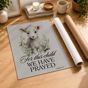 1 Samuel 1:27 For This Child We Prayed Christian Nursery Wall Art - Format: Rolled Canvas