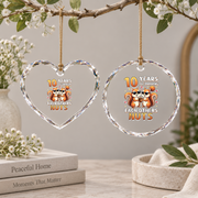 10 Years Of Driving Each Other Nuts Squirrel Couple Glass Ornament - Material: Heart Glass Ornament