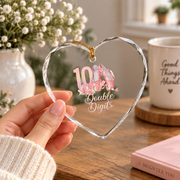 10th Birthday Ballerina Ballet Dancer Double Digits Gift Glass Ornament - Material: Heart Glass Ornament