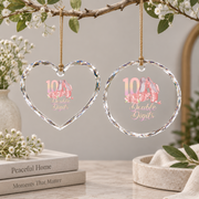 10th Birthday Ballerina Ballet Dancer Double Digits Gift Glass Ornament - Material: Heart Glass Ornament