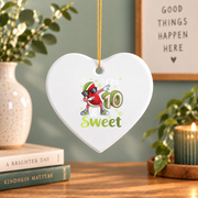10th Birthday Watermelon Party Theme Gift For Kids Glass Ornament - Material: Heart Ceramic Ornament