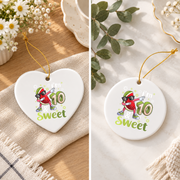 10th Birthday Watermelon Party Theme Gift For Kids Glass Ornament - Material: Heart Ceramic Ornament