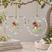 10th Birthday Watermelon Party Theme Gift For Kids Glass Ornament - Material: Heart Glass Ornament