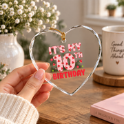 10th Birthday Watermelon Sweet Fruit Celebration Keepsake Glass Ornament - Material: Heart Glass Ornament