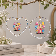 11th Birthday Golden Retriever Dog Lover Celebration Glass Ornament - Material: Heart Glass Ornament