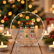 12 Days Emergency Department Nurse Christmas Glass Ornament - Material: Circle Glass Ornament