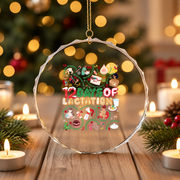 12 Days IBCLC Lactation Consultant Christmas Glass Ornament - Material: Circle Glass Ornament