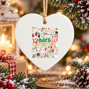 12 Days IBCLC Lactation Consultant Christmas Glass Ornament - Material: Heart Ceramic Ornament