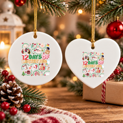 12 Days IBCLC Lactation Consultant Christmas Glass Ornament - Material: Heart Ceramic Ornament