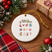 12 Days Labor Delivery Nurse Christmas Glass Ornament - Material: Circle Ceramic Ornament