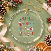 12 Days Labor Delivery Nurse Christmas Glass Ornament - Material: Circle Glass Ornament