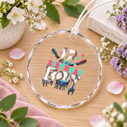 12th Birthday Baseball Ice Cream Drip Celebration Glass Ornament - Material: Circle Glass Ornament