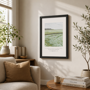 2 Timothy 1:7 Christian Wall Art, Floral Landscape Bible Verse Poster - Format: Black Framed Poster