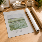 2 Timothy 1:7 Christian Wall Art, Floral Landscape Bible Verse Poster - Format: Rolled Canvas