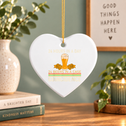 24 Beers Beer Lover Drinking Theme Glass Ornament - Material: Heart Ceramic Ornament