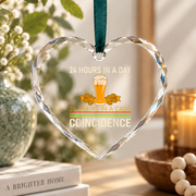 24 Beers Beer Lover Drinking Theme Glass Ornament - Material: Heart Glass Ornament