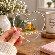24 Beers Beer Lover Drinking Theme Glass Ornament - Material: Heart Glass Ornament