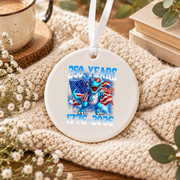 250 Years American Celebration 1776 Patriotic Baby Keepsake Ceramic Ornament - Material: Circle Ceramic Ornament