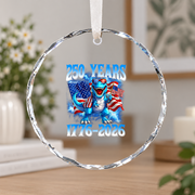 250 Years American Celebration 1776 Patriotic Baby Keepsake Ceramic Ornament - Material: Circle Glass Ornament