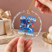 250 Years American Celebration 1776 Patriotic Baby Keepsake Ceramic Ornament - Material: Circle Glass Ornament
