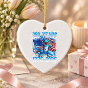 250 Years American Celebration 1776 Patriotic Baby Keepsake Ceramic Ornament - Material: Heart Ceramic Ornament