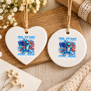 250 Years American Celebration 1776 Patriotic Baby Keepsake Ceramic Ornament - Material: Heart Ceramic Ornament