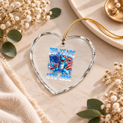 250 Years American Celebration 1776 Patriotic Baby Keepsake Ceramic Ornament - Material: Heart Glass Ornament