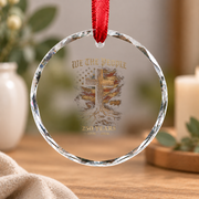 250 Years Flag Cross Tree Faith Glass Ornament - Material: Circle Glass Ornament