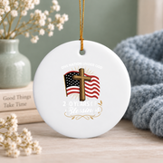 250 Years Of Blessings Christian Faith Glass Ornament - Material: Circle Ceramic Ornament