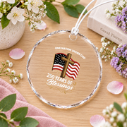 250 Years Of Blessings Christian Faith Glass Ornament - Material: Circle Glass Ornament