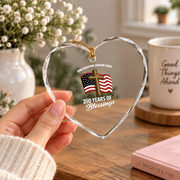 250 Years Of Blessings Christian Faith Glass Ornament - Material: Heart Glass Ornament