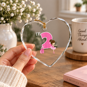 2nd Birthday Ballerina Ballet Dancer Party Gift Glass Ornament - Material: Heart Glass Ornament