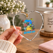 2nd Birthday Ocean Fish Sea Animal Party Gift Glass Ornament - Material: Heart Glass Ornament
