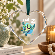 2nd Birthday Sea Turtle Ocean Animal Keepsake Glass Ornament - Material: Heart Glass Ornament