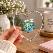 2nd Birthday Sea Turtle Ocean Animal Keepsake Glass Ornament - Material: Heart Glass Ornament