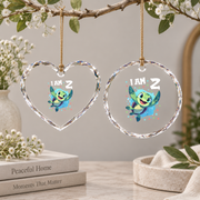 2nd Birthday Sea Turtle Ocean Animal Keepsake Glass Ornament - Material: Heart Glass Ornament