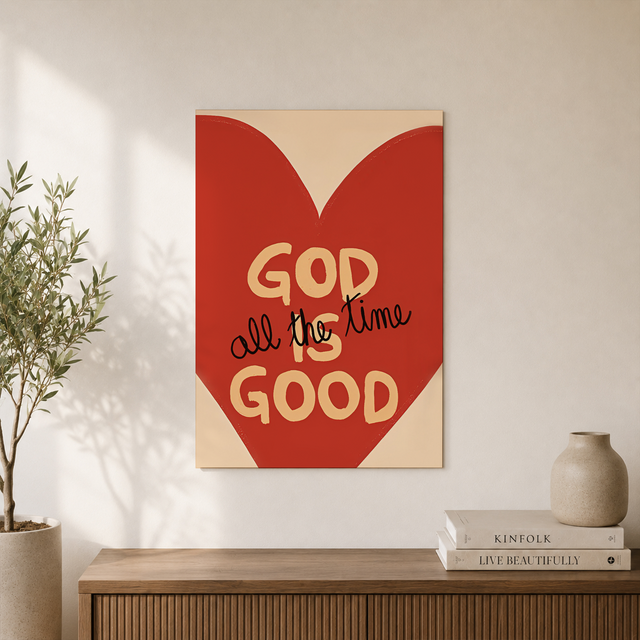369 Prints god Is Good All The Time Print, Christian Wall Art, Bible Verse Poster, Faith Quote Decor, Jesus Heart Art,Inspirational Spiritual UNFRAMED, 24x36 - Format: Unframed Paper Poster