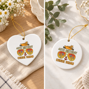 40th Birthday Cruise Squad Party Vacation Gift Glass Ornament - Material: Heart Ceramic Ornament