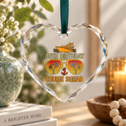 40th Birthday Cruise Squad Party Vacation Gift Glass Ornament - Material: Heart Glass Ornament