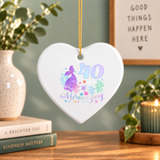 40th Birthday Mermaid Crew Celebration Keepsake Glass Ornament - Material: Heart Ceramic Ornament