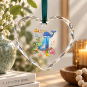 4th Birthday Sea Fish Ocean Animal Keepsake Glass Ornament - Material: Heart Glass Ornament