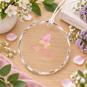 4th Birthday Sweet Ice Cream Party Gift Glass Ornament - Material: Circle Glass Ornament